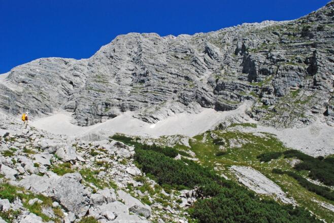 Hebenkas-Gipfel und Hebenkas–Ostgrat aus dem oberen Finsterriegelkar