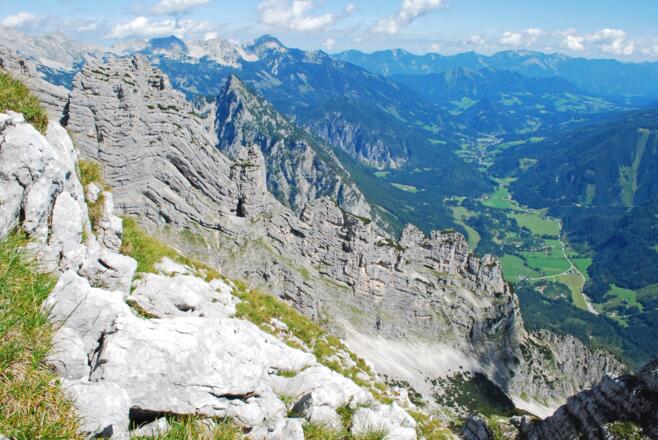Blick vom Ostgrat des Hebenkas auf den Großen und den Kleinen Turm