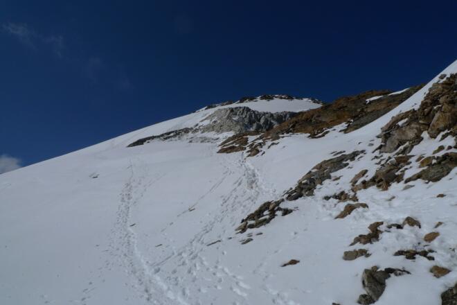 Gut verspurtes Gelände beim Gletscherrest (2013)