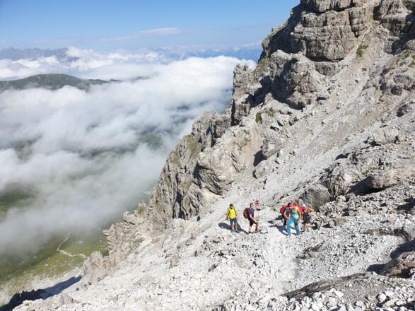 Kurz vor Erreichen der Scharte
