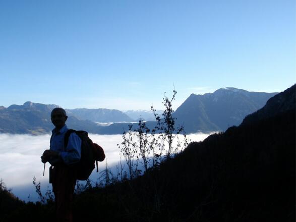 Goiserertal mit Sarstein, Hochnebel im Tal