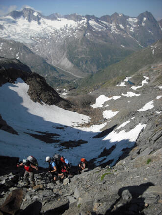 Aufstieg zur Mörchenscharte.