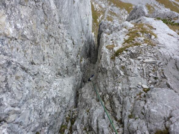 1. Seillänge vom 1. Stand aus