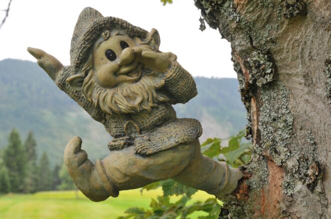 Herzige, liebliche Wesen begrüßen uns an Bäumen.