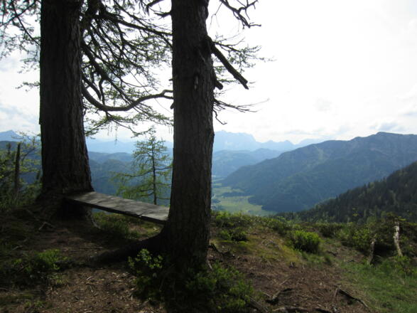 schöne Aussicht während des Zustieg