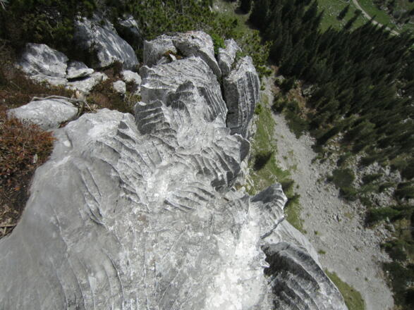 tolle Felsstrukturen am Ausstieg