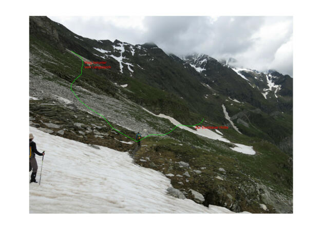 Auf dem Pfelderer Höhenweg in Richtung Zwickauer Hütte