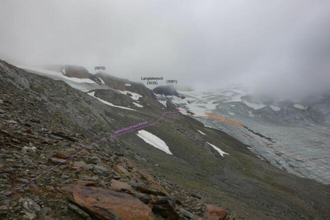 Langtalerjoch mit wenig Schnee (September 2106)