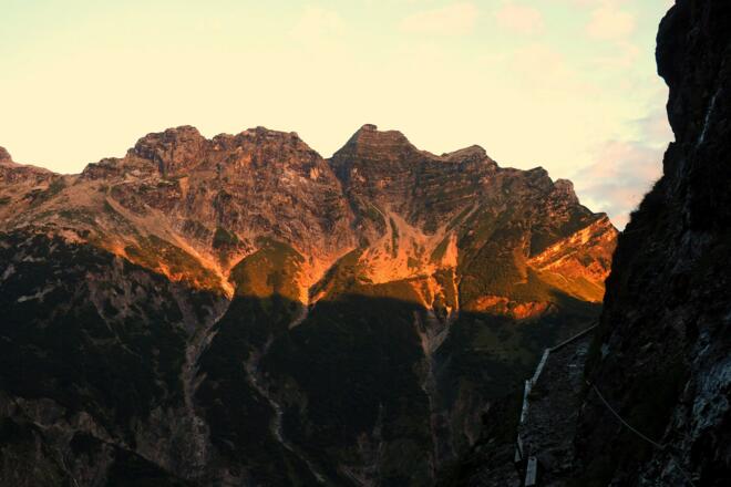 Hetzaukögel beim Anstieg am Morgen
